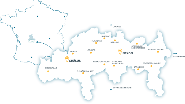 Carte Pays De Nexon Monts De Chalus En Limousin