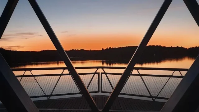 Coucher Du Soleil Passerelle Lac De Saint Pardoux