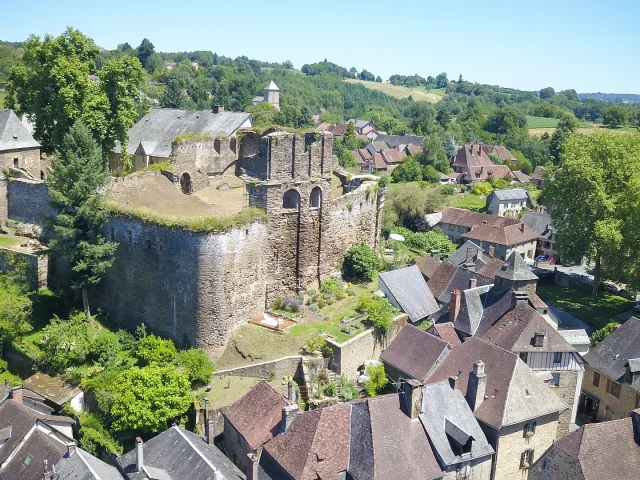 Vue aérienne château de ségur le château