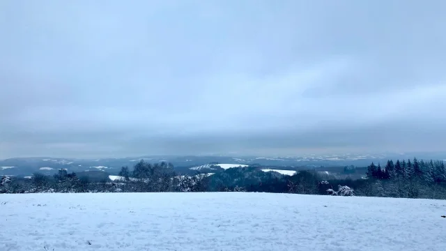 Limousin Neige Vue Depuis Le Mont Gargan