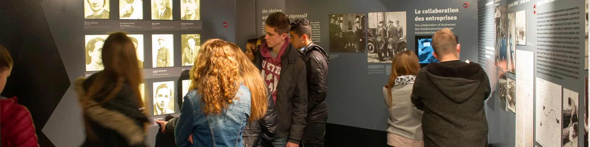 Aperçu d'une visite scolaire dans l'exposition permanente du Centre de la mémoire d'Oradour