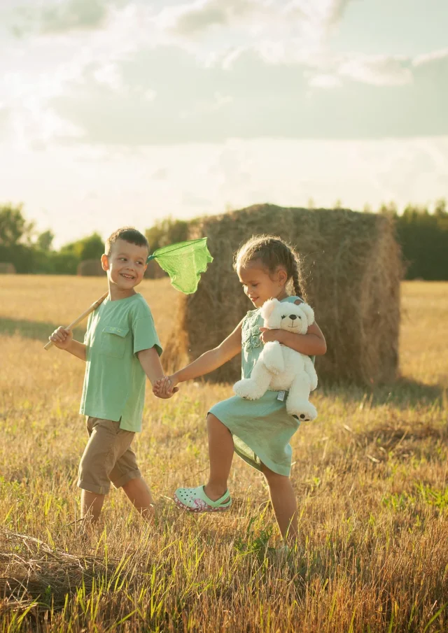Family Holidays In Saint Leonard De Noblat Children Playing In The Countryside In Summer