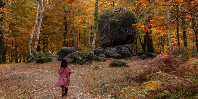 Autumn walking in Limousin on the Circuit des Mégalithes - La Pierre Branlante