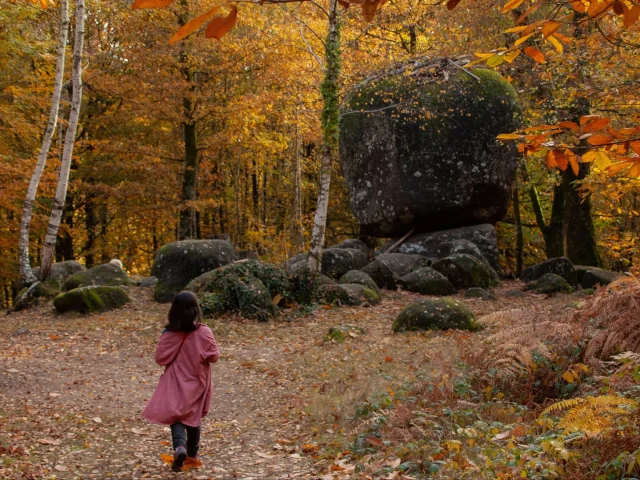 Randonnée en automne en Limousin sur le Circuit des Mégalithes - La Pierre Branlante