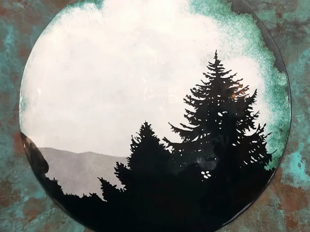 Création en émail sur cuivre de Christelle Derenne - Galerie Le Bocal à Limoges