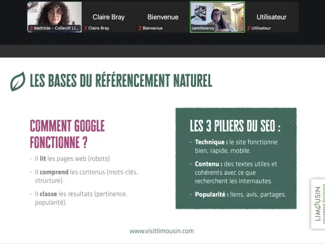 Formation référencement naturel - Rendez-vous pros LIMOUSIN nouveaux horizons