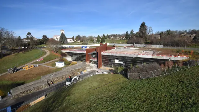 Vue aérienne du Centre de la mémoire en travaux