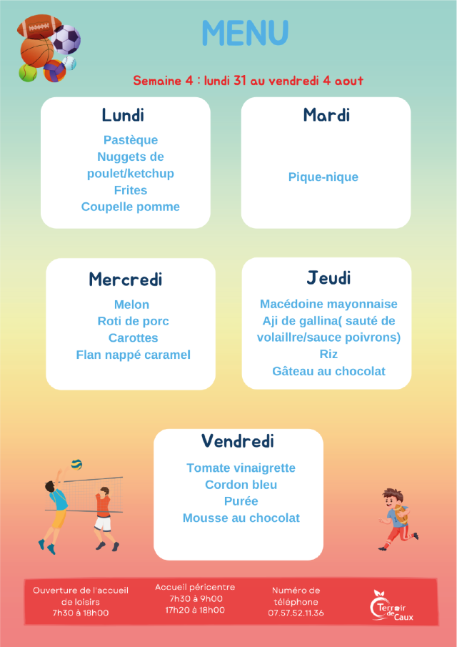 Menu S4 Alsh Luneray Juillet 2023