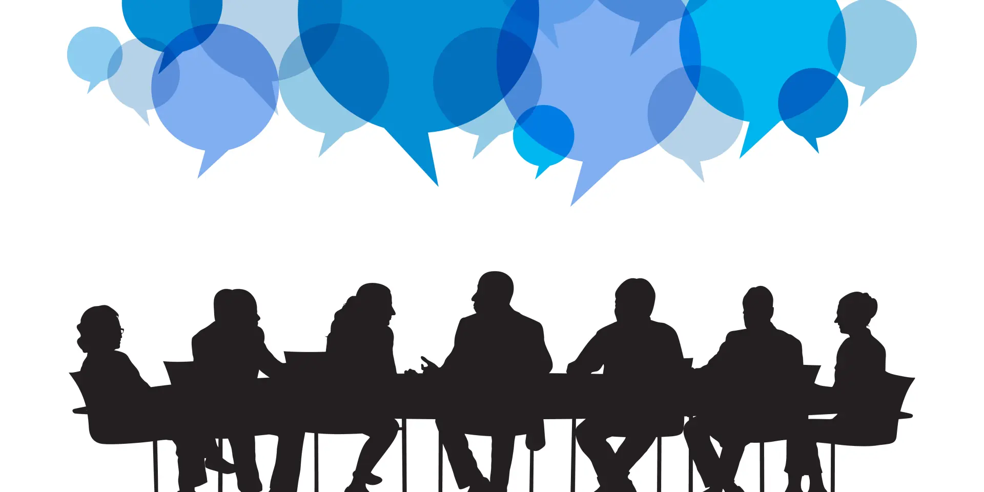 Illustration of business people in the meeting