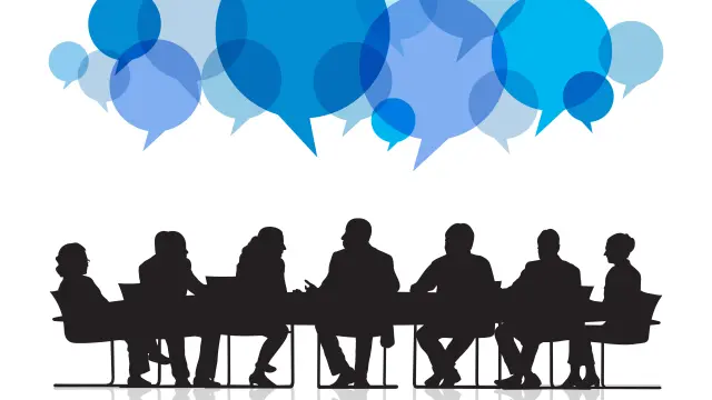 Illustration of business people in the meeting