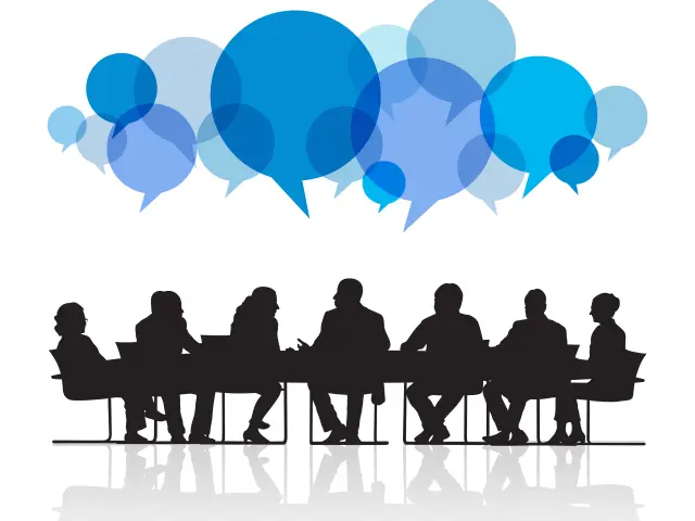 Illustration of business people in the meeting