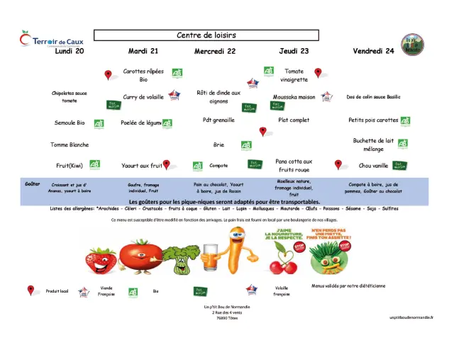 Menu Juillet 2026 Centre De Loisirs Page 3