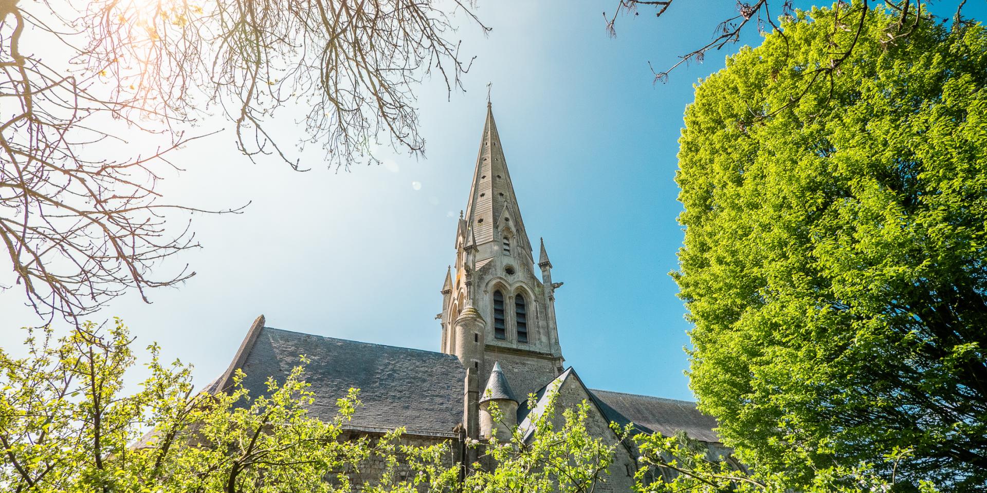 Collegiate Church Auffay blue sky