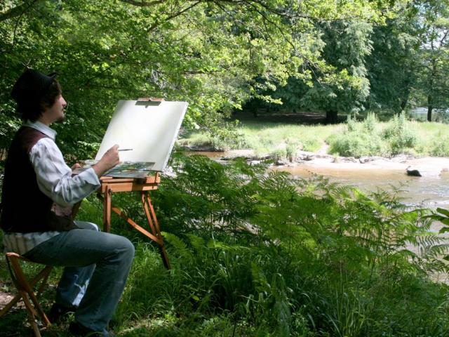 Un Peintre À L'oeuvre Près De La Creuse©poc