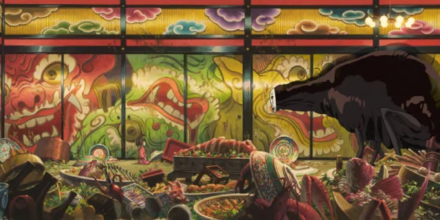 Le Banquet Du Sans Visage (chihiro Presented To No Face), Projet De Tapisserie De 3 X 7,50 M. © 2001 Studio Ghibli Nddtm