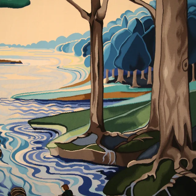 Bilbo Comes To The Huts Of The Raft Elves Cite Internationale De La Tapisserie 2018 Dapres Une Illustration De J.r.r Tolkien The Tolkien Estate Ltd 2