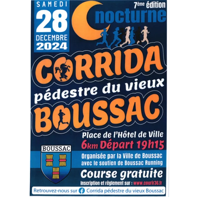 Corrida pédestre du Vieux Boussac 2024 - Affiche