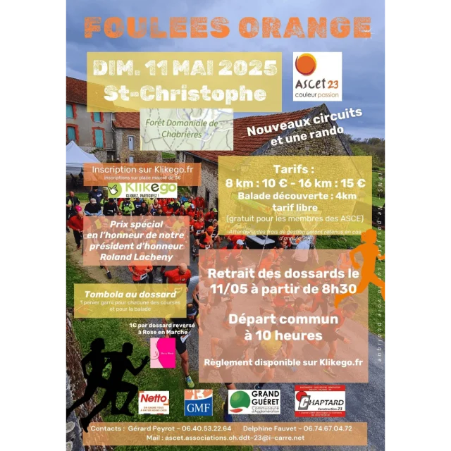 Les Foulées Orange 2025 - Affiche