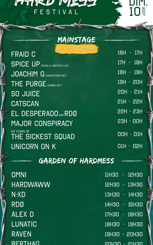 Programmation Hard Mess Festival 2025