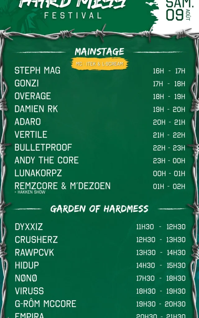 Programmation Hard Mess Festival 2025