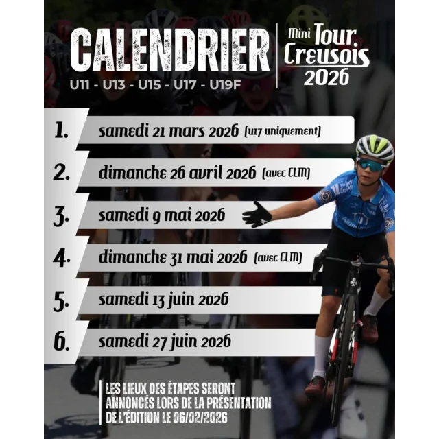 Calendrier Mini Tour Creusois 2026