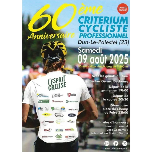 Critérium Cycliste Dun-le-Palestel -Affiche 2025