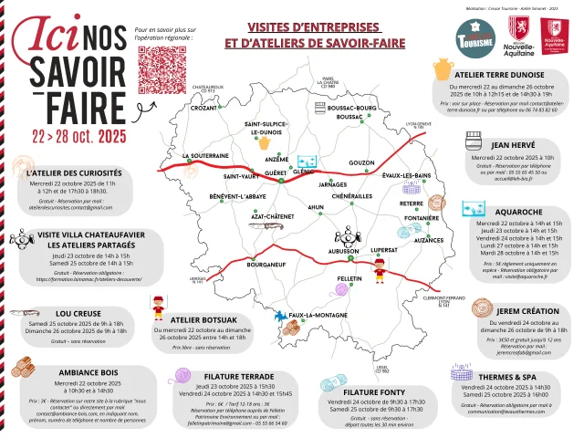 Ici Nos Savoir Faire liste des entreprises ouvertes en Creuse en 2025