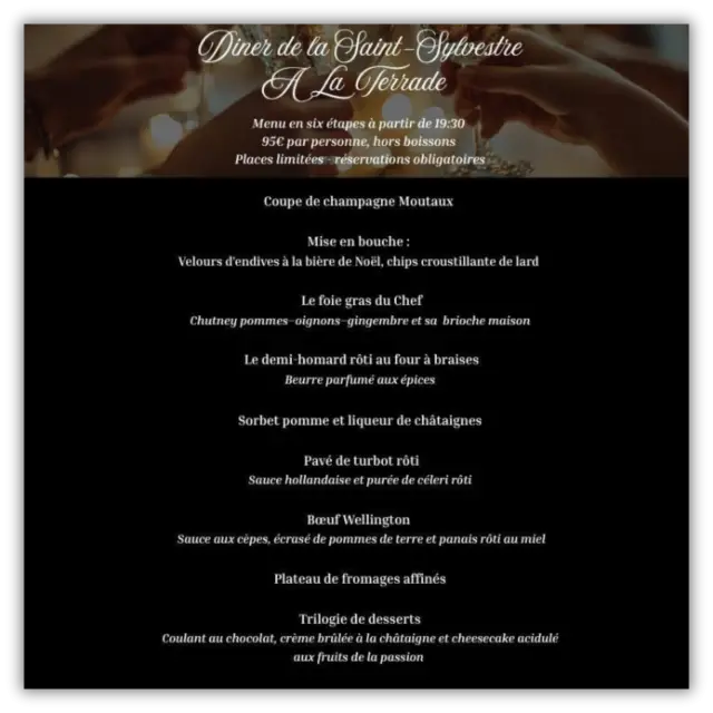 Diner de la Saint-Sylvestre - À La Terrade