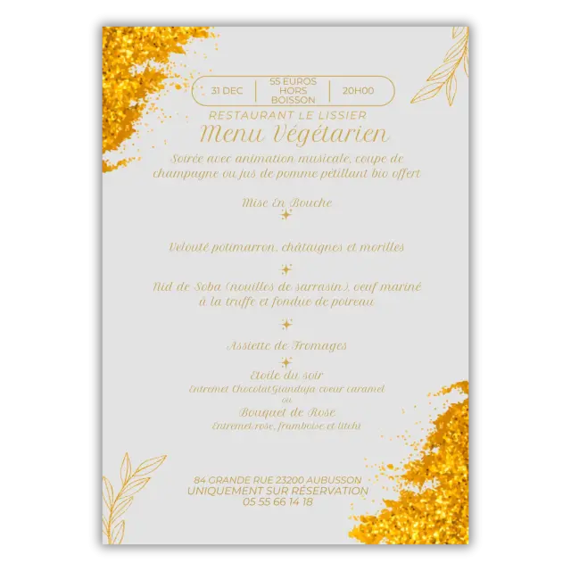 Menu du Nouvel An - Restaurant Le Lissier - 2