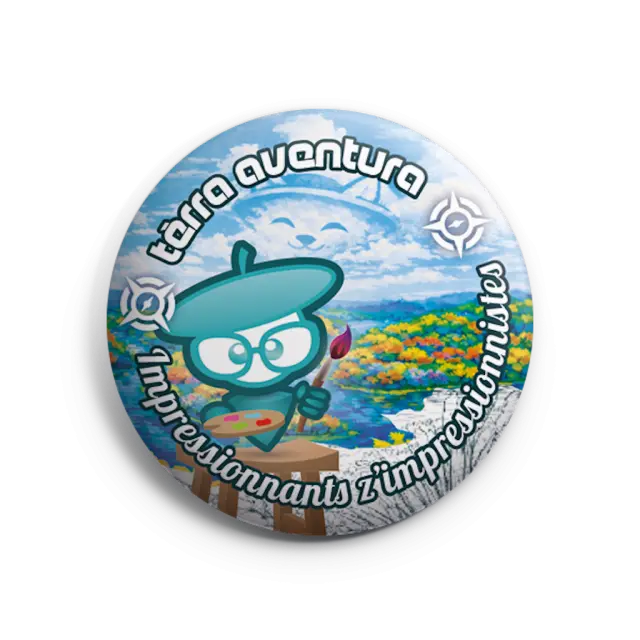 Badge Micro Z'aventure de la Vallée des Peintres dans la Creuse - Terrà Aventura - Géocaching Nouvelle Aquitaine