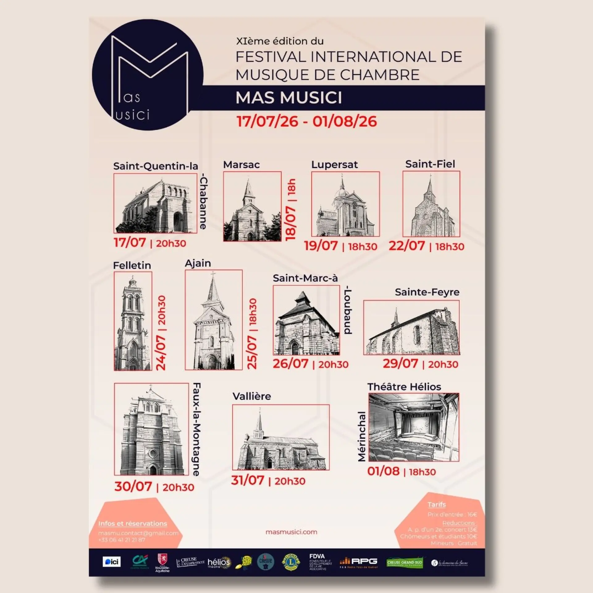 Affiche Festival Internationl Musique de Chambre MAS MUSICI