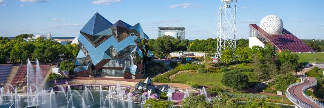 Vue d'ensemble, vue aérienne du Parc du Futuroscope
