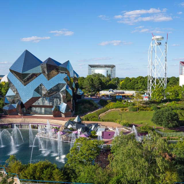 Overview, aerial view of Parc du Futuroscope