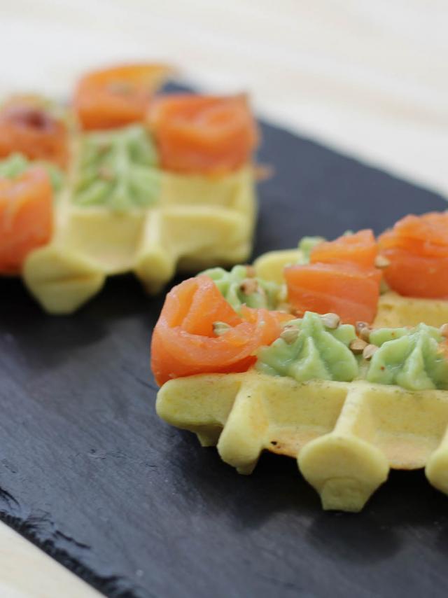 Tuto gaufres de pois chiche sans gluten - Gaufres de pois chiche a la truite fumee