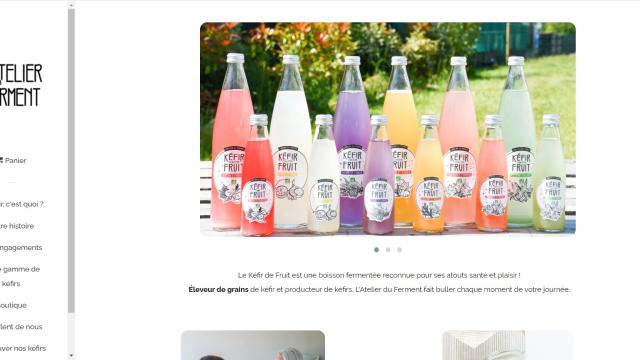 capture d'écran du site l'atelier du ferment