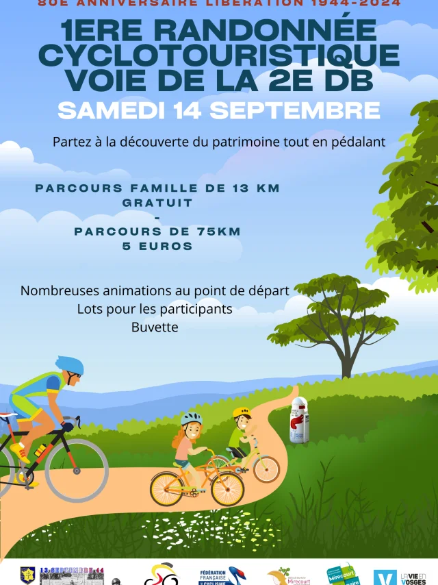 1ère randonnée cyclotouristique - Voie de la 2e DB