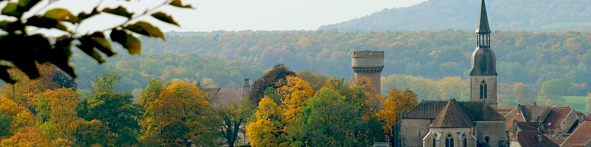 Vue de Neufchâteau en automne