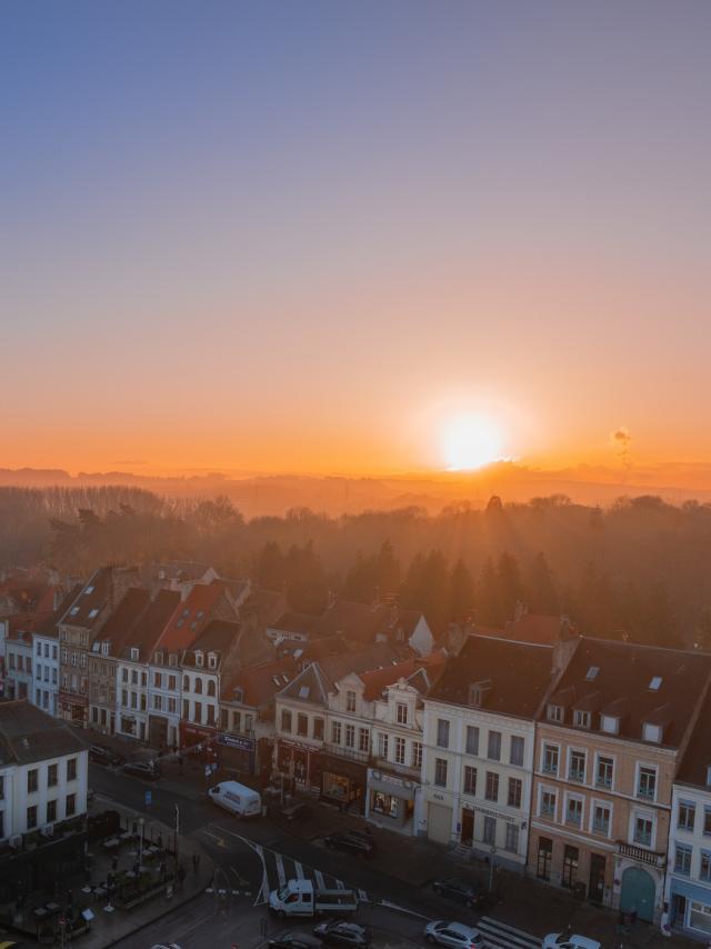 Panorama Stadscentrum Kathedraal zonsondergang Saint-Omer (6)
