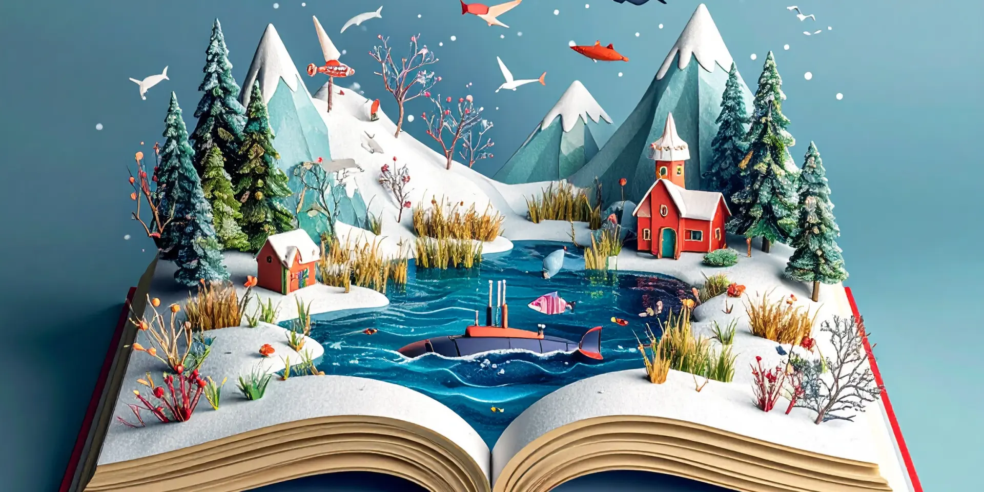 Activités enfants des vacances de Noël, contes d'hiver, marais enneigé