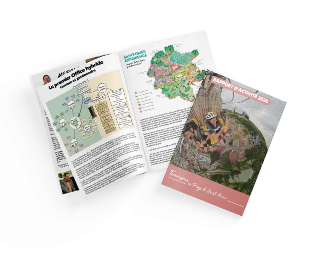 Mockup Rapport d'Activité 2025 - Tourisme en Pays de Saint-Omer