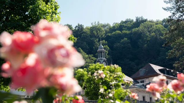 Uriage Ville clocher en fleur Marie El Hajal