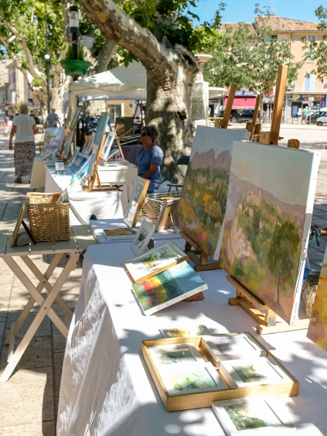 Georganiseerd door de vereniging les arts Ô soleil, les peintres dans la rue is een tentoonstelling van schilders op de Place Montfort in Vaison la romaine op 16/07/2020.