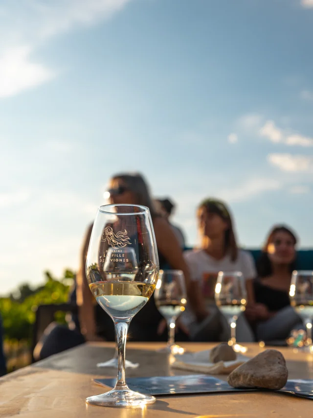Apéro perché Youpi Tours auf dem Weingut La Fille des Vignes zum Abschied von Marine