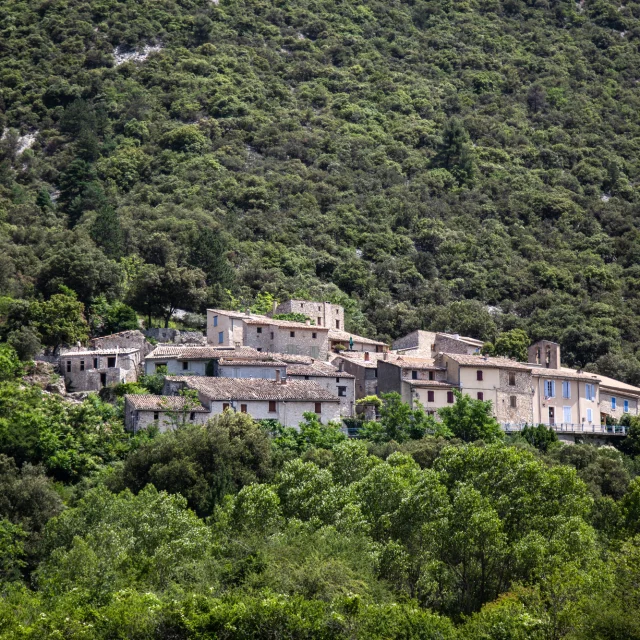 Het dorp Saint-Léger-du-Ventoux in de lente