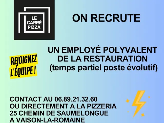 Offre De Recrutement Carre Pizza