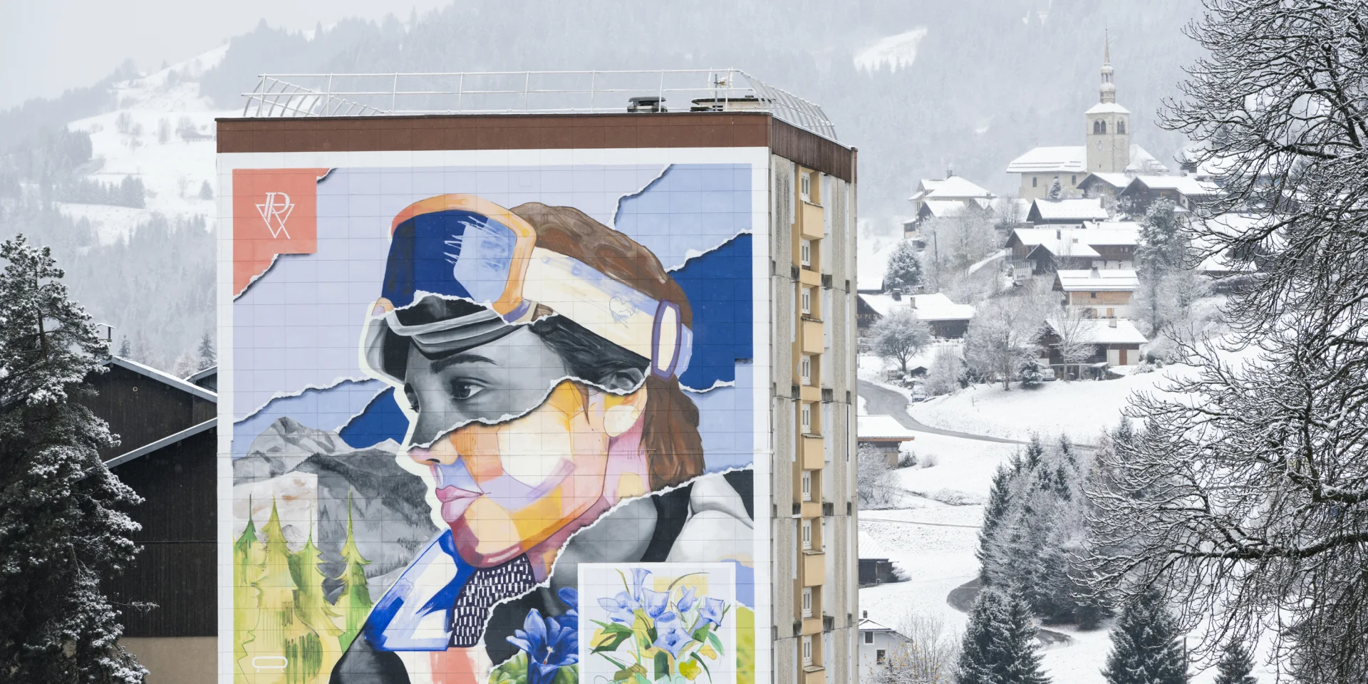 Fresque Ensemble réel à Flumet en Hiver