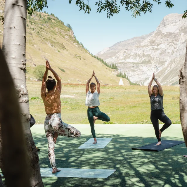 Séance de yoga en pleine nature l'été