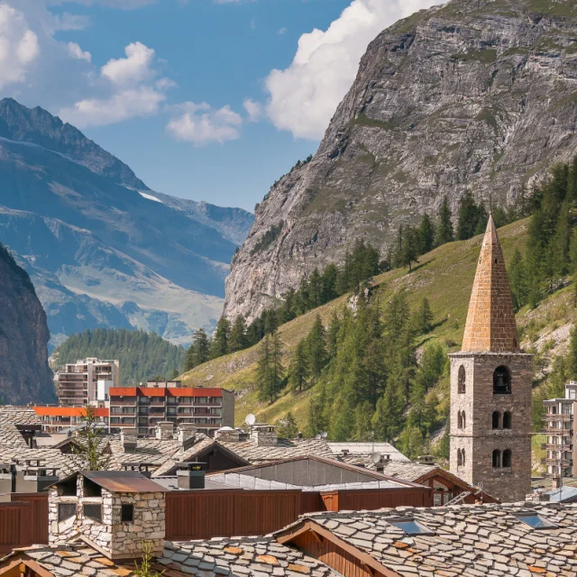 church; village; summer