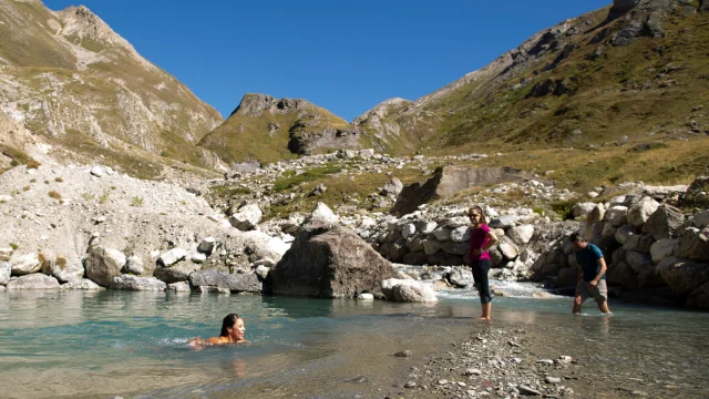 summer; swimming; natural spring