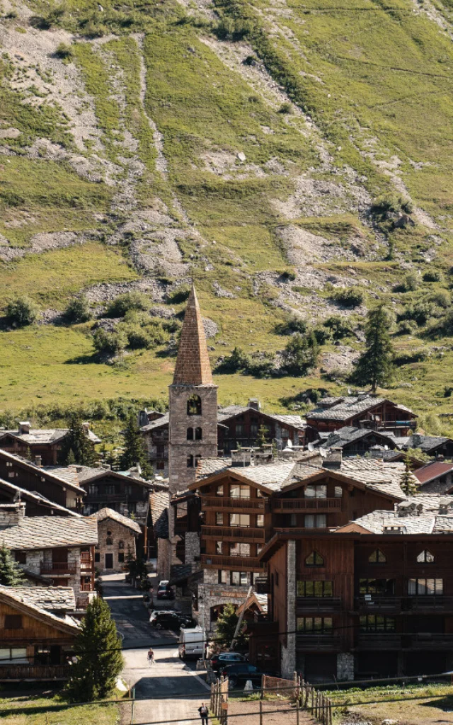 village; church; summer